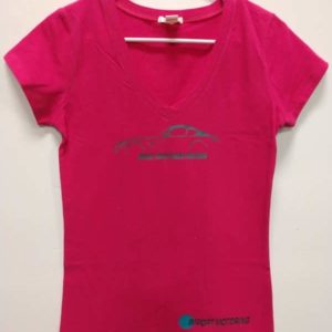 Women V Neck Tee-shirt - Pink
