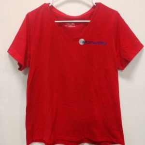 Women V Neck Tee-shirt - Red